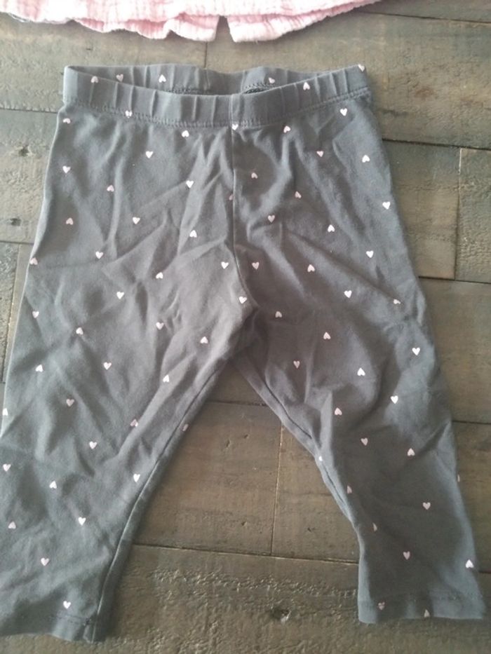 Lot été bébé fille legging et blouse rose 9 mois - photo numéro 4