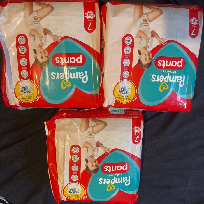 3 paquets de 31 couches tailles 7