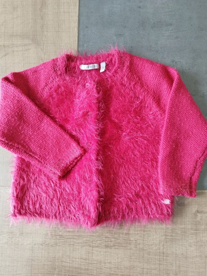 Lot gilet hiver rouge + tee shirt manches longues marine - photo numéro 2