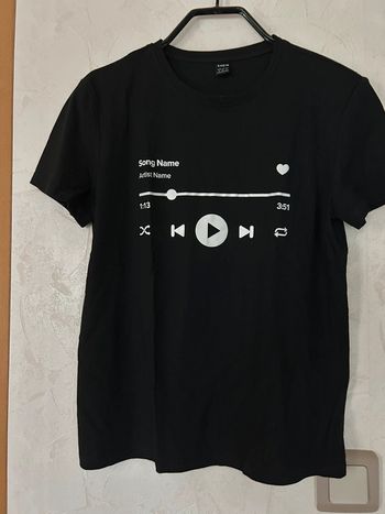 T-shirt noir imprimé SHEIN