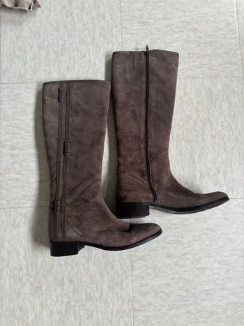 Bottes cavalière en daim vintage petit prix doublé cuir marron taille 40 - Topy