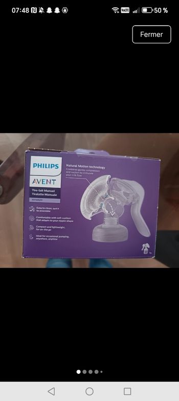 Tire lait manuel Phillips 