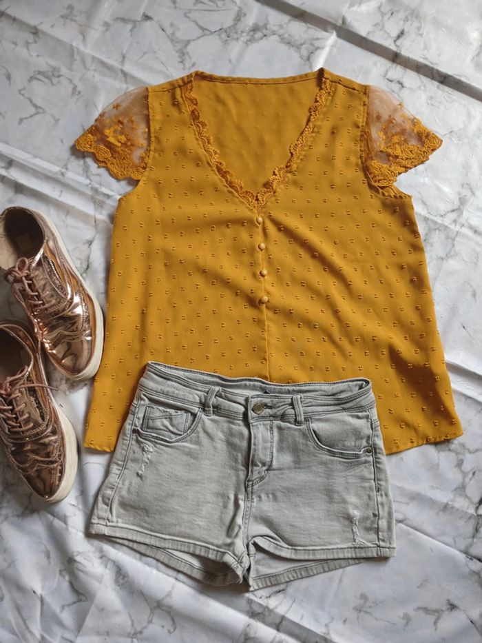 Blouse moutarde Shein taille M - photo numéro 2