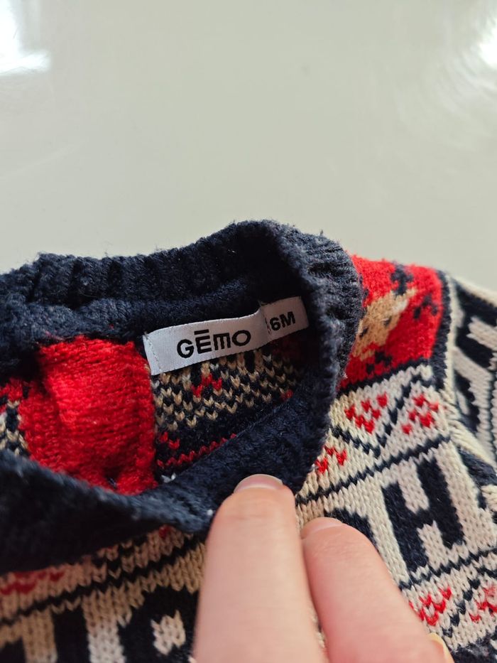 Pull moche de noël Jacquard Gémo 6 mois - photo numéro 3