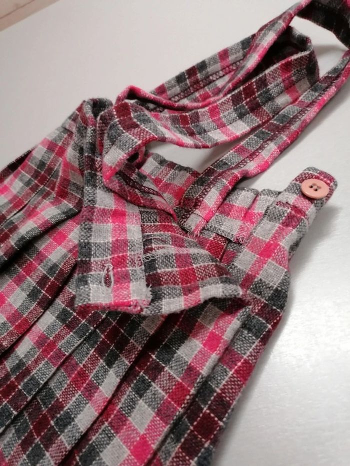 Robe salopette à carreaux laine fabrication française 2ans - photo numéro 4