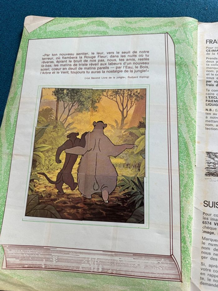 Grand album Panini images ancien Disney Le Livre de la Jungle Mowgli complet stickers autocollants - photo numéro 7