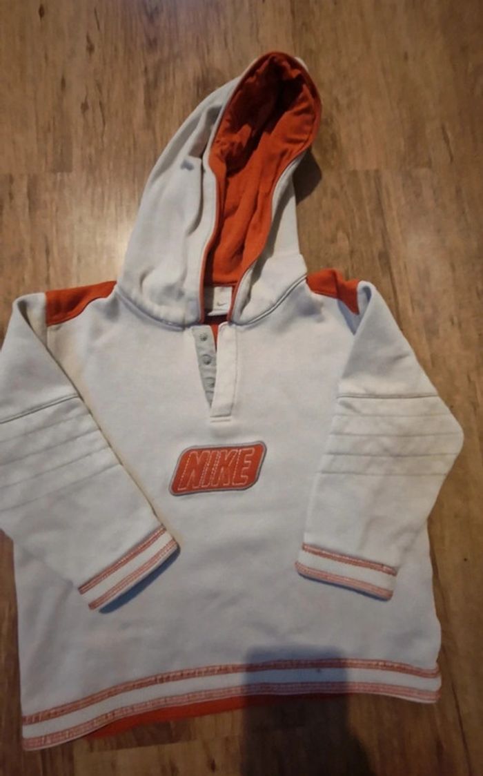 Sweat à capuche nike beige et orange