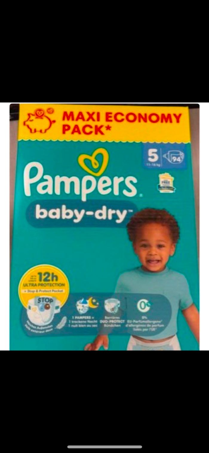 Couches pampers pack XXL BABY DRY et premium protection TAILLE 3,4,4+,5,5+, 6,6+, 7 et 8 - photo numéro 4