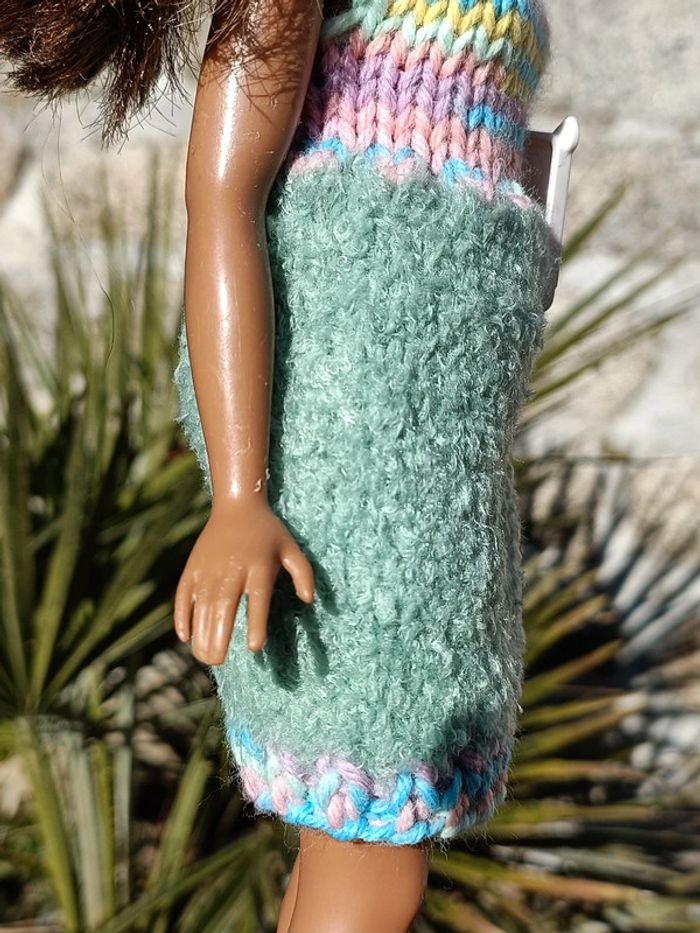 Robe multicolore pour poupée barbie - photo numéro 4