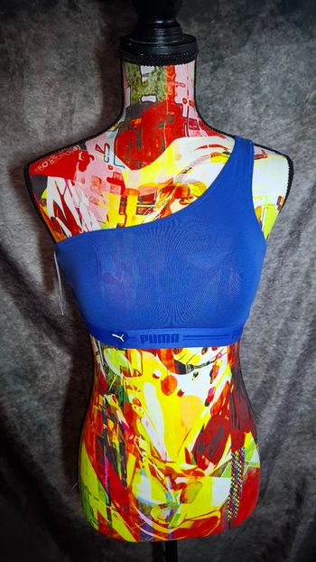 Brassière asymétrique top bleue puma