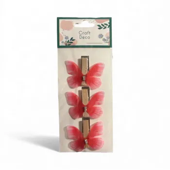 x3 Barrette Décorative Craft Déco Rose 3,5 cm Neuf