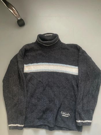 Pull vintage à col roulé en laine, taille L