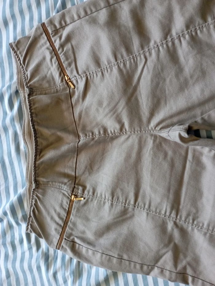 Pantalon beige taille élastique - photo numéro 4