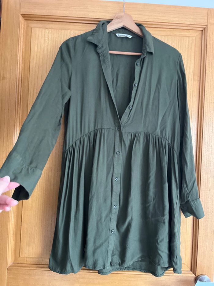 Robe chemise large femme kaki - photo numéro 2
