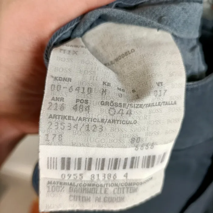 Pantalon homme Hugo Boss Sport bleu foncé coton 100% coupe droite taille 44 A1415 - photo numéro 6