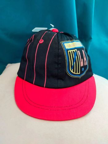 Casquette enfant noire et rouge LA Baseball – 100 % coton – Taille 45 cm