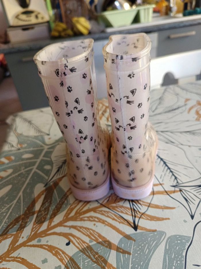 Bottes motif chat rose taille 24 - photo numéro 3