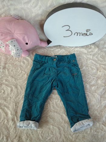 Pantalon doublé velours Fille 3 mois Creeks 100% coton
