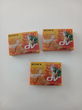 Lot de 3 Cassettes Mini DV Sony Premium 60 min - Neuves sous blister