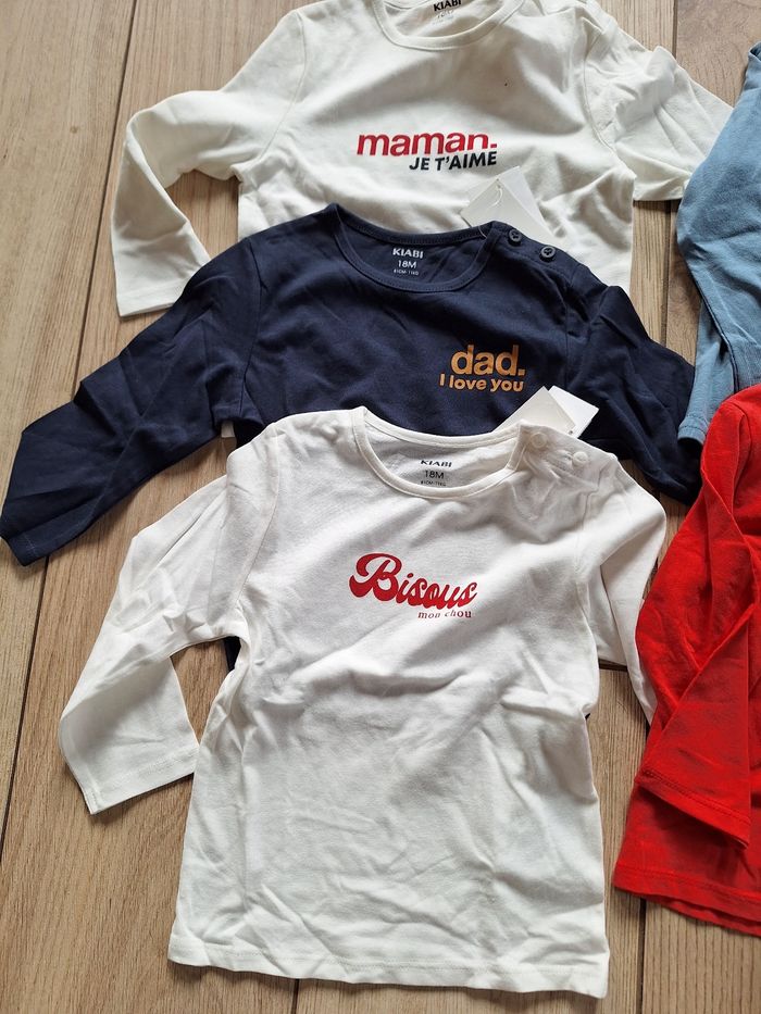 Lot 5 Tee-shirts manches longues 18 mois garçon - photo numéro 2