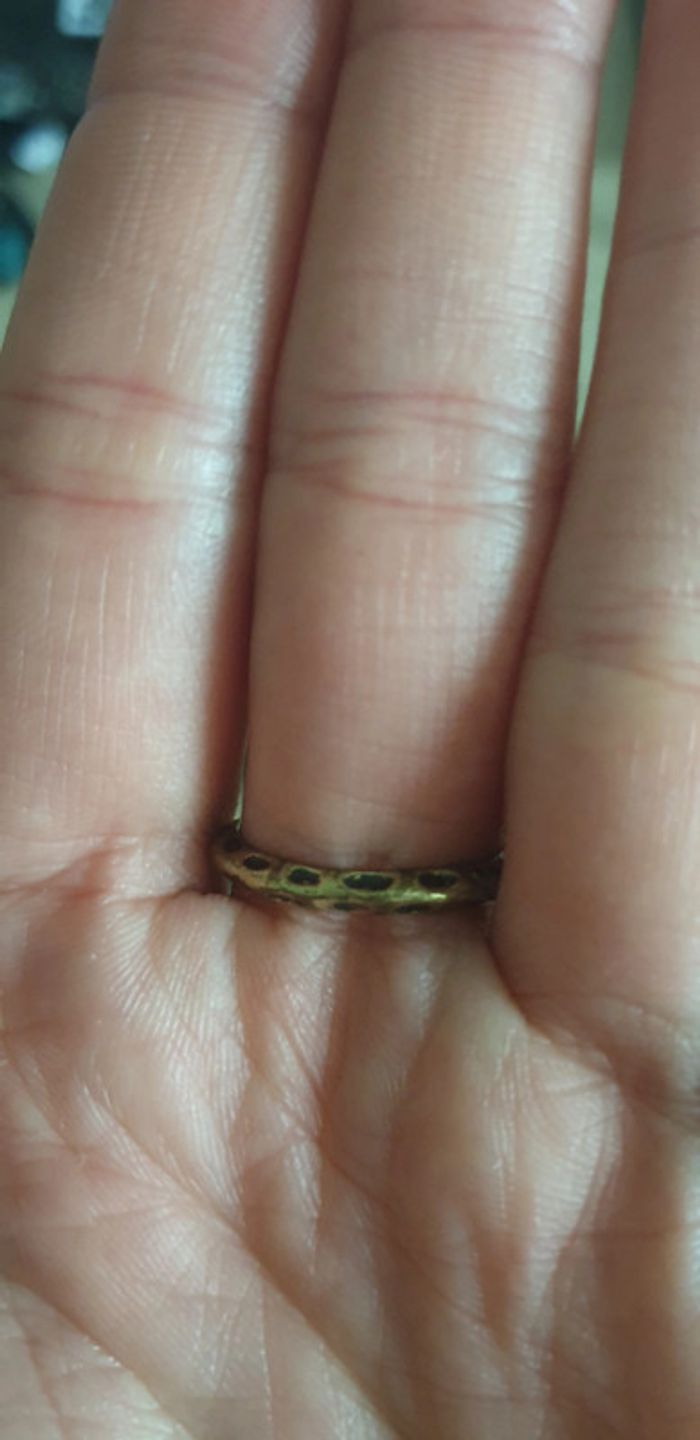 Bague doré vieilli, pierre verte pâle (réduction sur les lots) - photo numéro 5