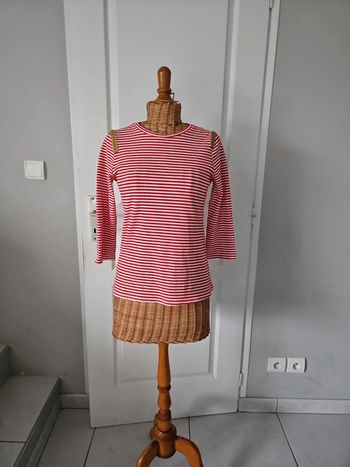 T-shirt manches 3/4 rayé Gemo taille L u21