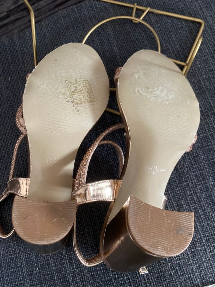 Chaussures nu pieds à lanières or rose 36 Adluum - photo numéro 9