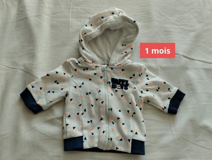 Sweat zippé taille 1 mois