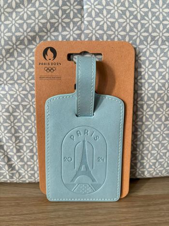 Etiquette à Bagages en Cuir "Tour Eiffel" JO Paris 2024