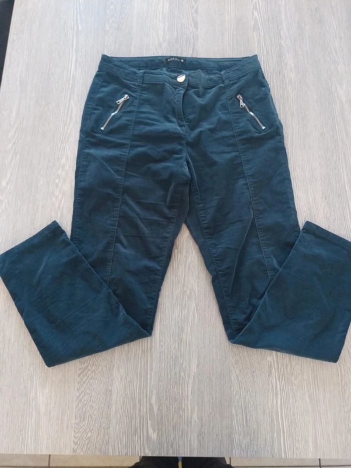 Pantalon breal velours bleu canard taille 38 - photo numéro 8