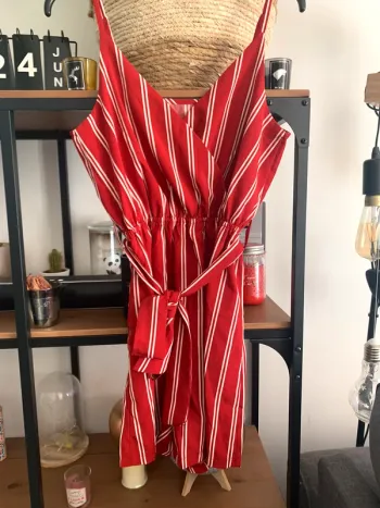 Combi short rayé