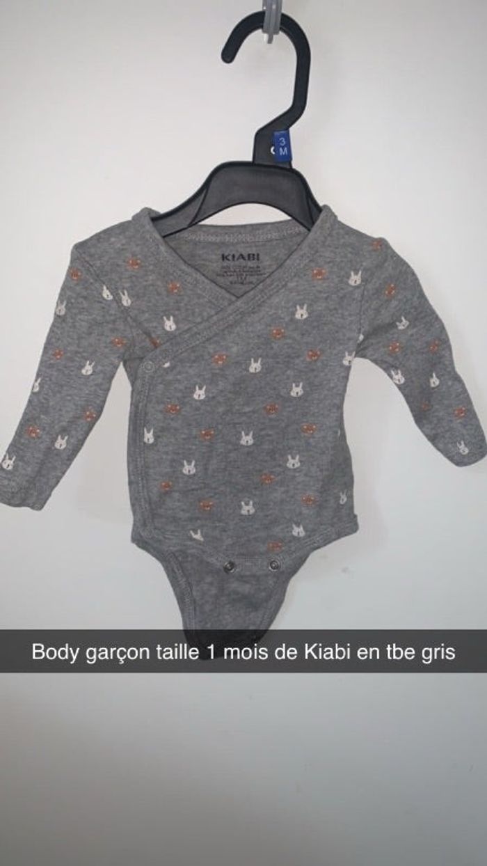 Body garçon taille 1 mois