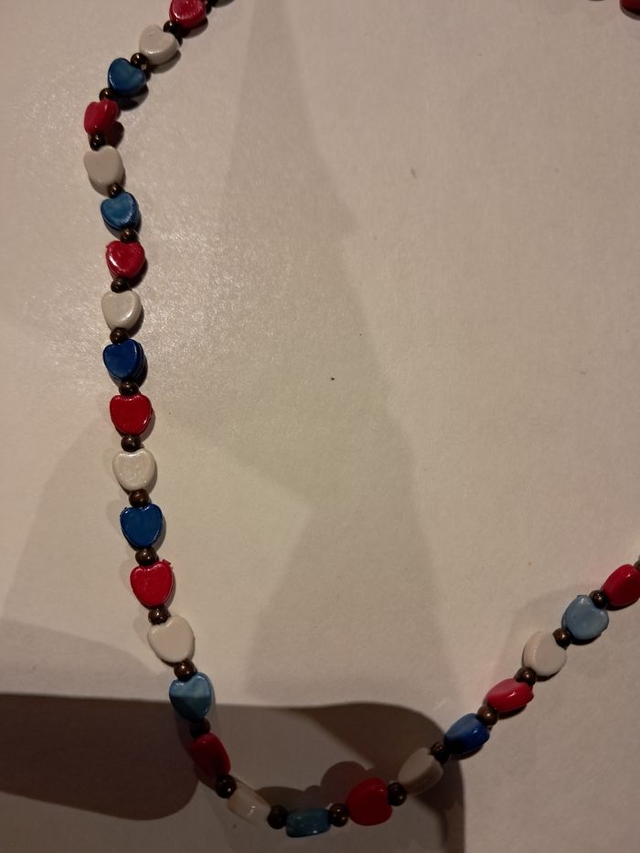 Collier cœur bleu blanc rouge - photo numéro 2