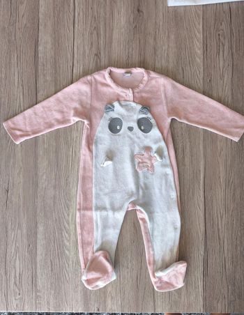 Pyjama une pièce panda rose