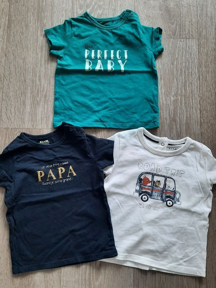 Lot tee shirt manche courte 12 mois Marque kiabi