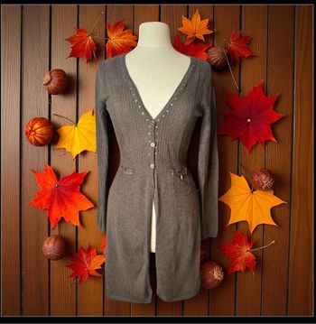 Long Gillet cardigan marron river woods