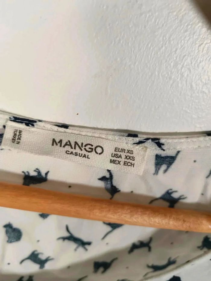 C5 top blanc imprimé Mango XS - photo numéro 3