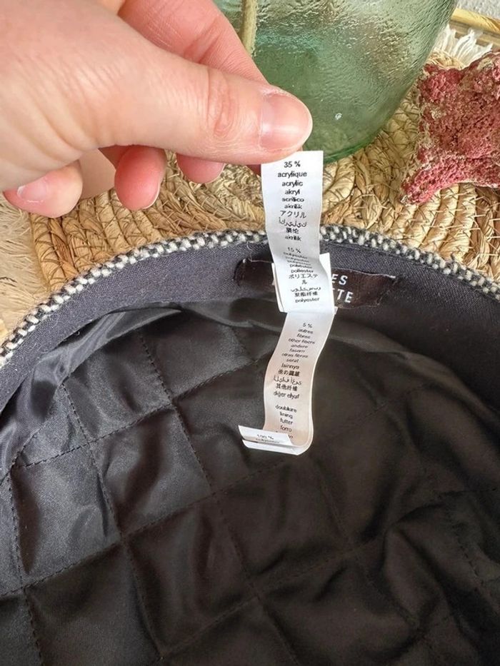 Casquette gavoche en laine noir et blanc taille 54 - Galeries Lafayette - photo numéro 8