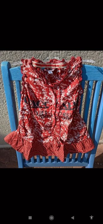 Débardeur rouge liberty 8ans ooxoo