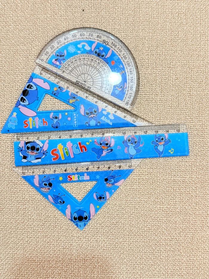Kit de géométrie scolaire Stitch 4 pièces - photo numéro 3