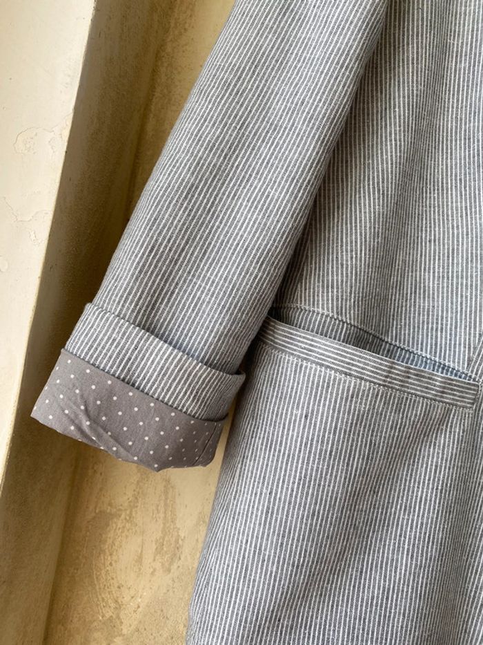 Blazer rayé gris et blanc S.Oliver XL - photo numéro 3