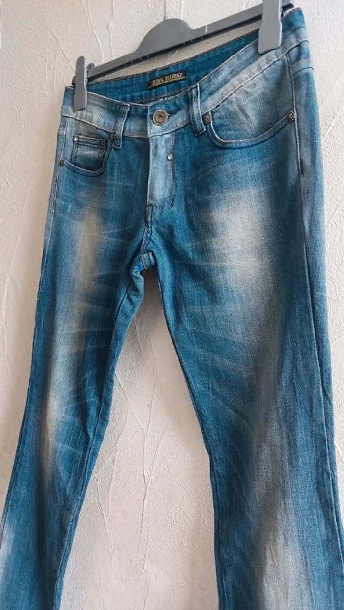 Jean bleu effet vieilli, taille L - photo numéro 2