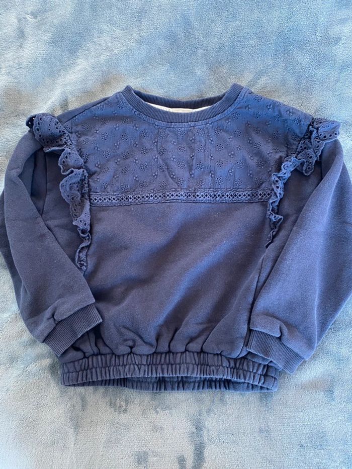 Sweat-shirt bleu marine broderie Garcia 6/7ans