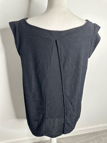 Blouse à manches courtes noire et argentée T38 M