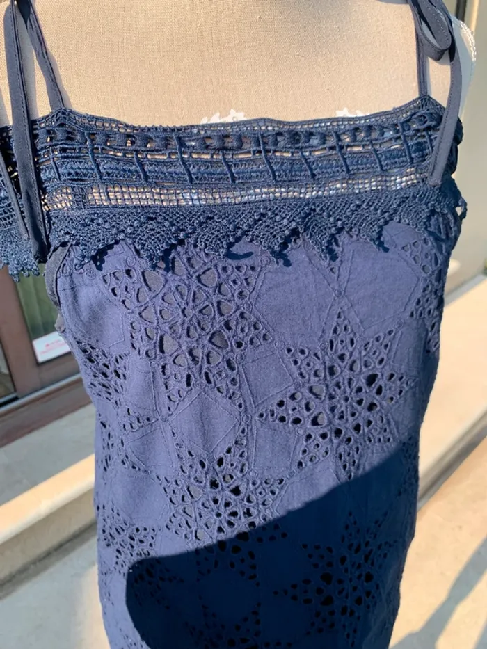Robe en dentelle anglaise bleue marine Les Petites taille S - photo numéro 6