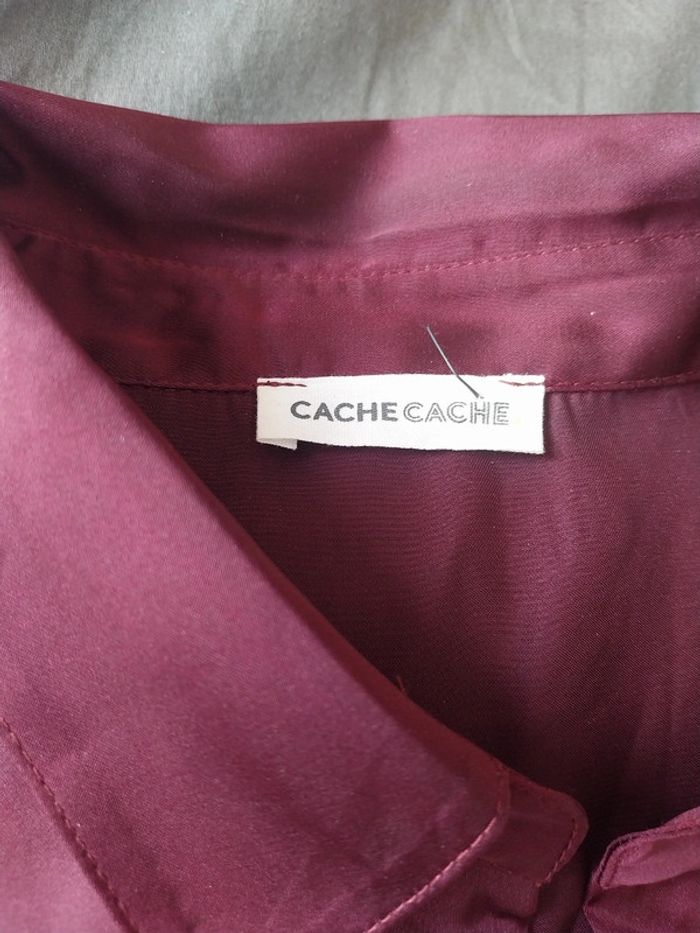 Chemise prune/bordeau - photo numéro 3