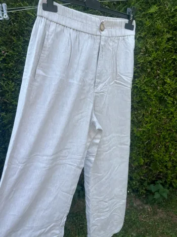 pantalon en lin stradivarius
