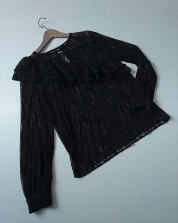 Chemise bohème dentelle noire 38/40