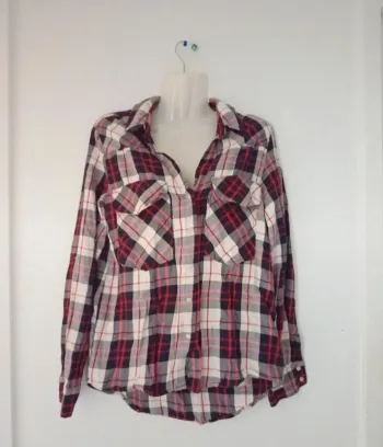 Chemise à carreaux manches longues femme c