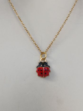 Collier en acier inoxydable doré porte-bonheur coccinelle 🐞